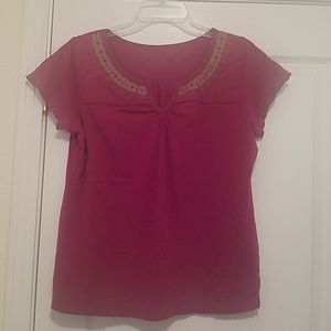 Pretty short sleeve relaxed fit top